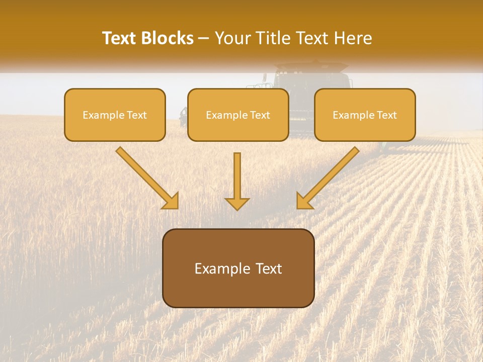 A Farm Field With A Combiner In The Middle Of It PowerPoint Template