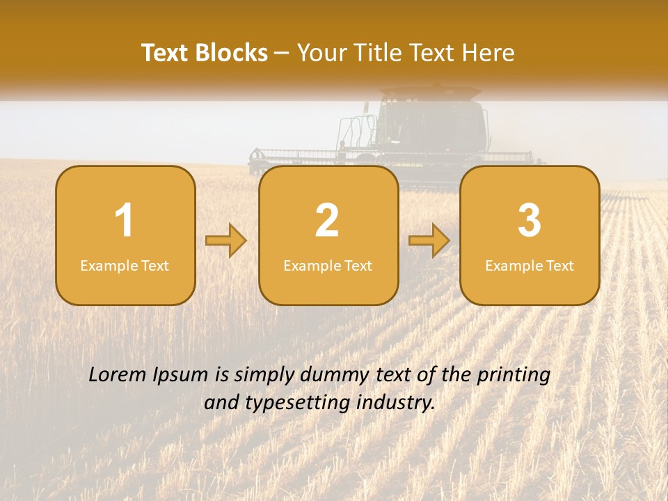 A Farm Field With A Combiner In The Middle Of It PowerPoint Template