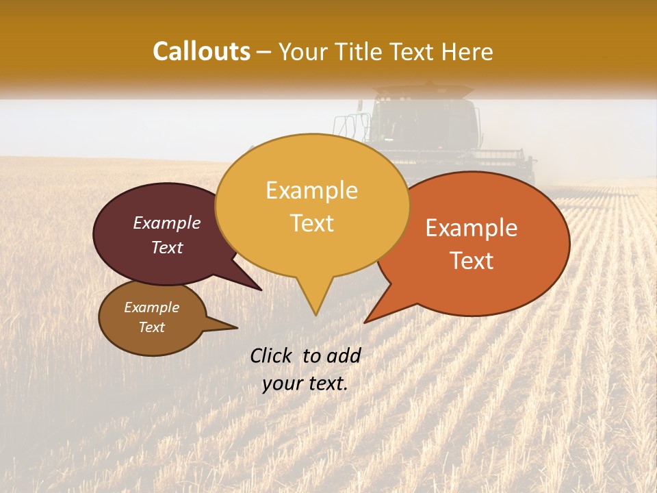 A Farm Field With A Combiner In The Middle Of It PowerPoint Template