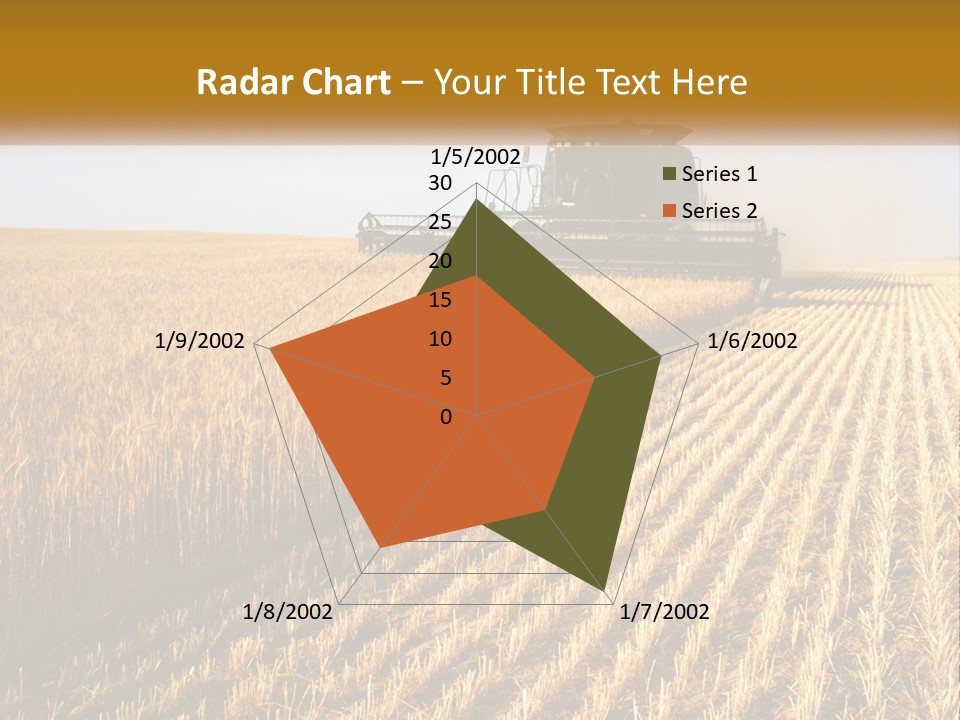 A Farm Field With A Combiner In The Middle Of It PowerPoint Template