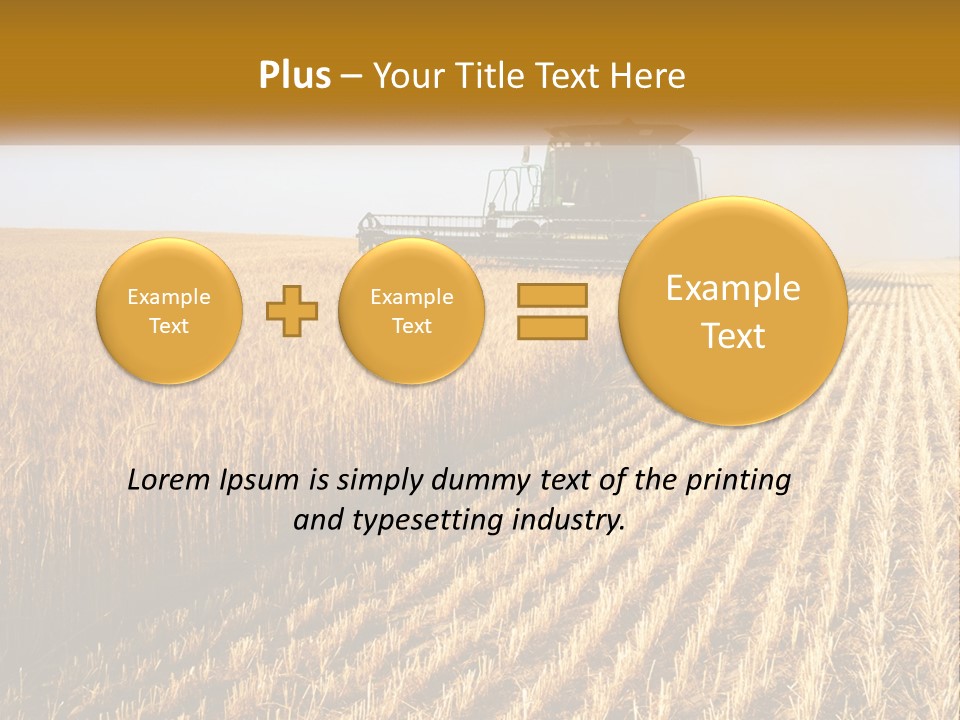 A Farm Field With A Combiner In The Middle Of It PowerPoint Template