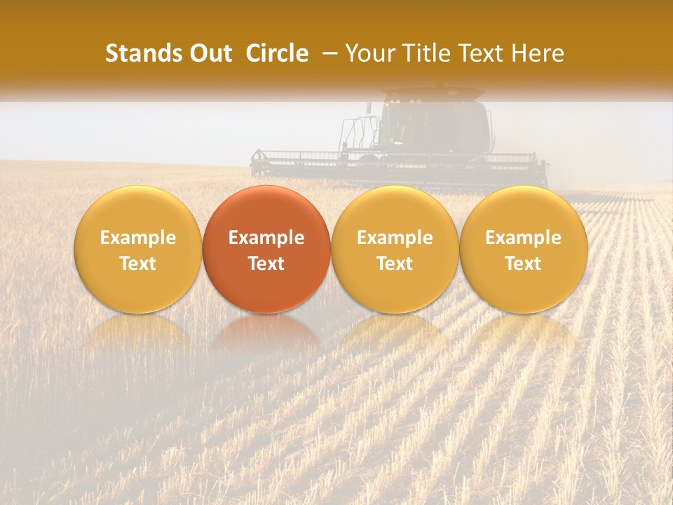 A Farm Field With A Combiner In The Middle Of It PowerPoint Template