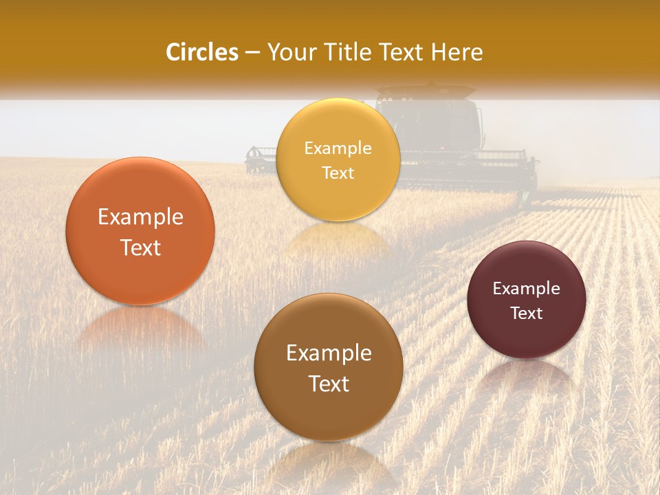 A Farm Field With A Combiner In The Middle Of It PowerPoint Template