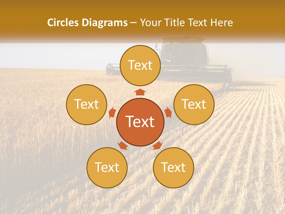 A Farm Field With A Combiner In The Middle Of It PowerPoint Template