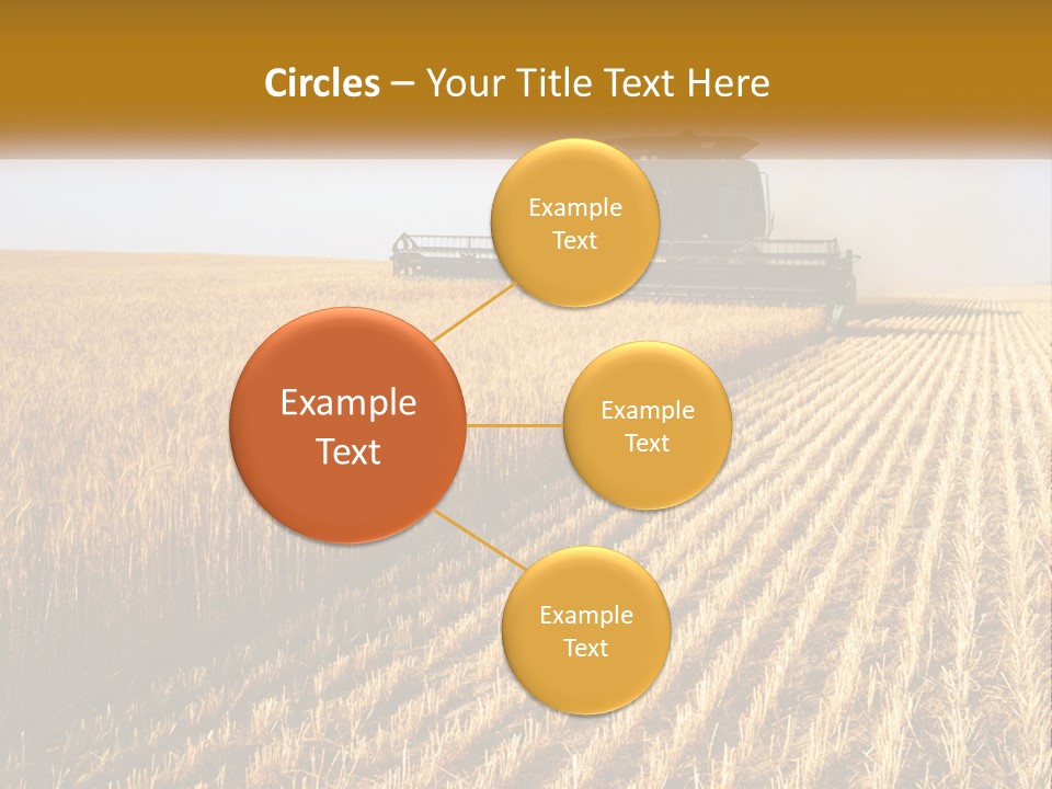 A Farm Field With A Combiner In The Middle Of It PowerPoint Template