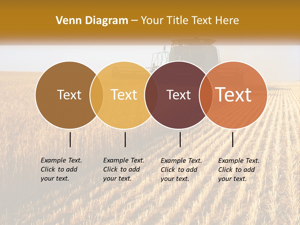 A Farm Field With A Combiner In The Middle Of It PowerPoint Template