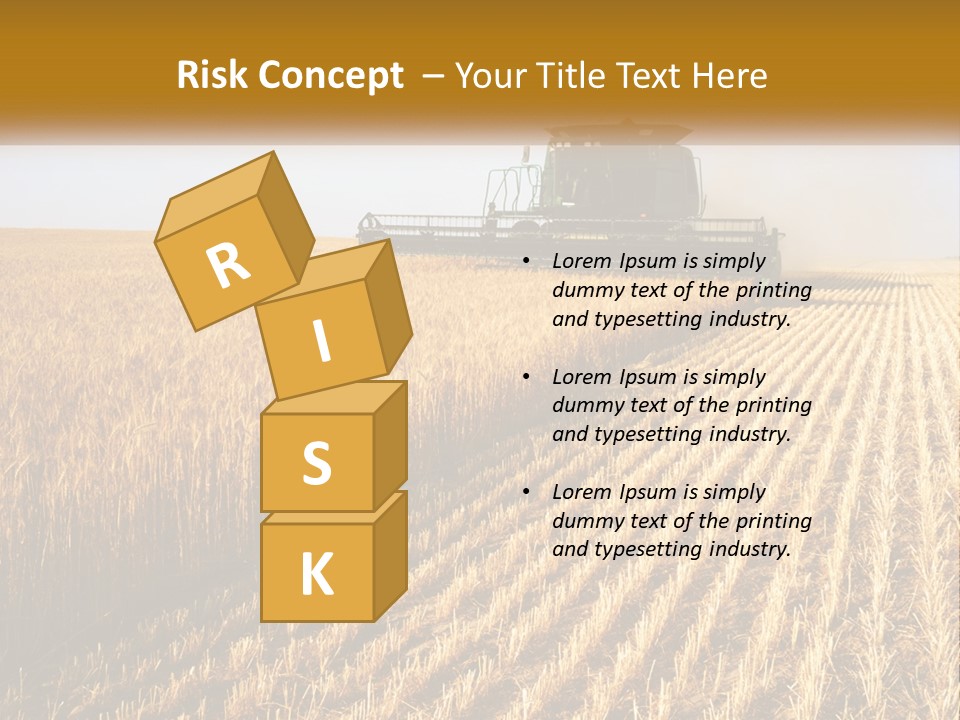 A Farm Field With A Combiner In The Middle Of It PowerPoint Template
