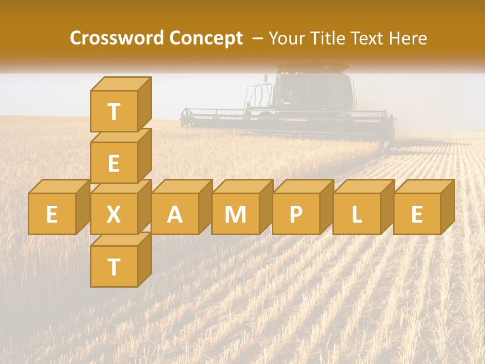 A Farm Field With A Combiner In The Middle Of It PowerPoint Template