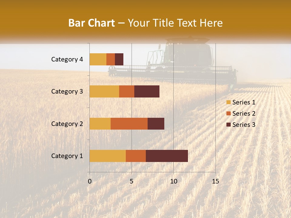 A Farm Field With A Combiner In The Middle Of It PowerPoint Template