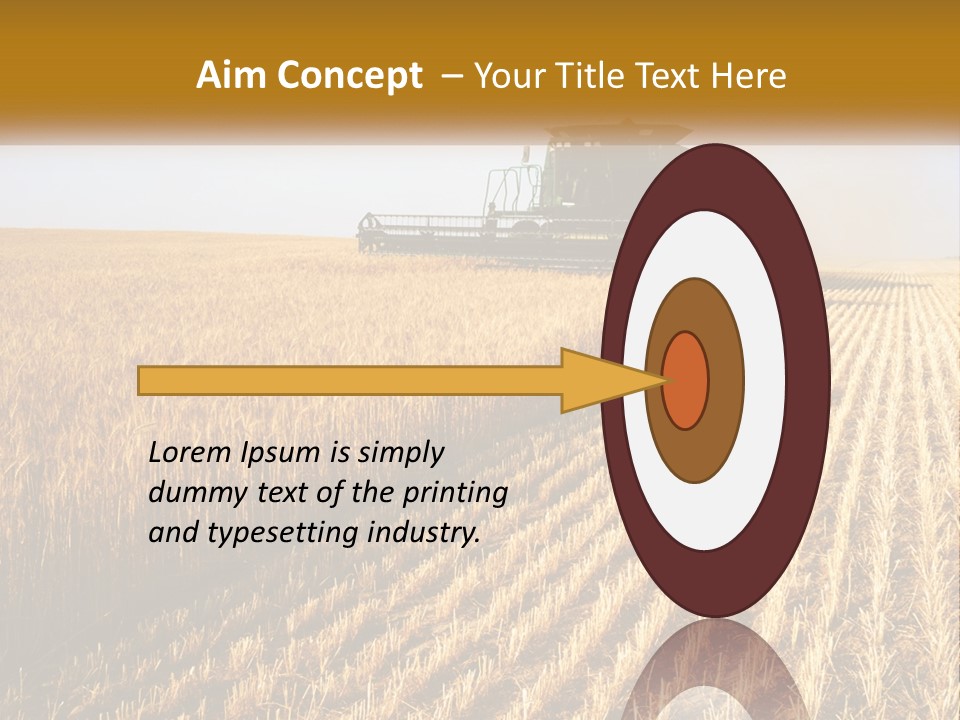 A Farm Field With A Combiner In The Middle Of It PowerPoint Template