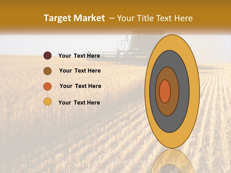 A Farm Field With A Combiner In The Middle Of It PowerPoint Template