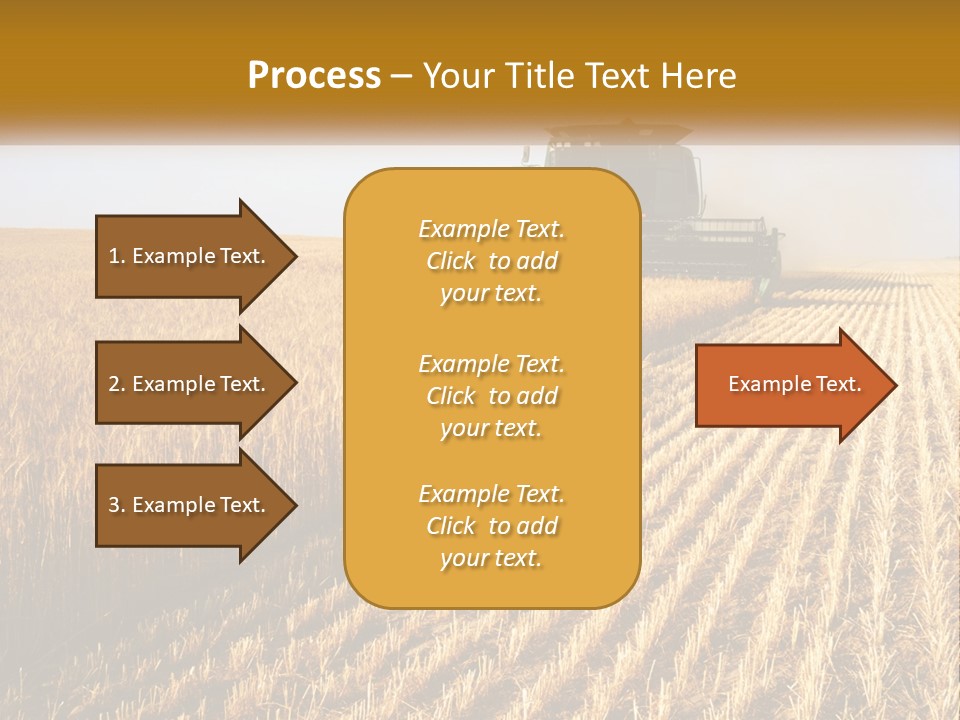 A Farm Field With A Combiner In The Middle Of It PowerPoint Template