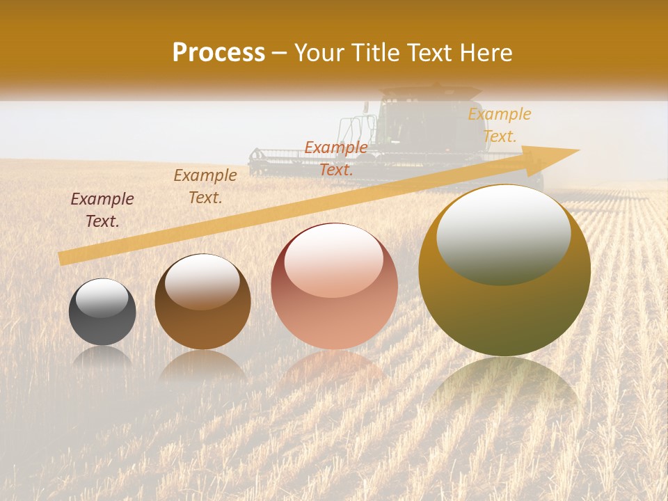 A Farm Field With A Combiner In The Middle Of It PowerPoint Template