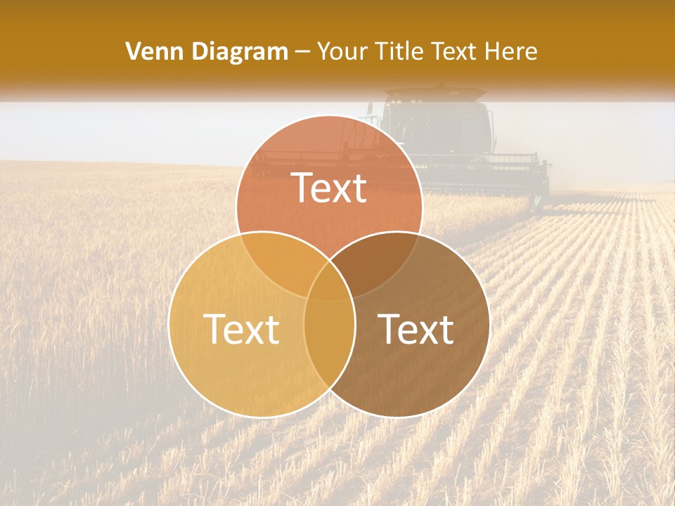 A Farm Field With A Combiner In The Middle Of It PowerPoint Template