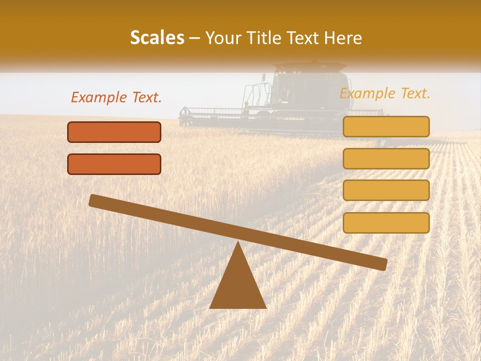 A Farm Field With A Combiner In The Middle Of It PowerPoint Template