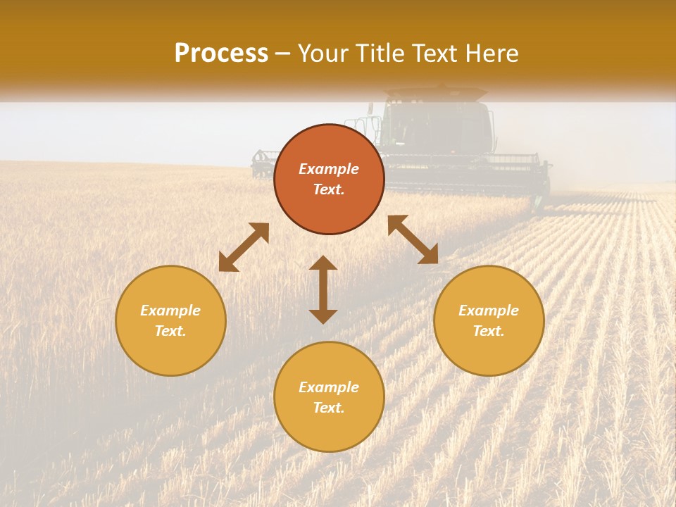 A Farm Field With A Combiner In The Middle Of It PowerPoint Template