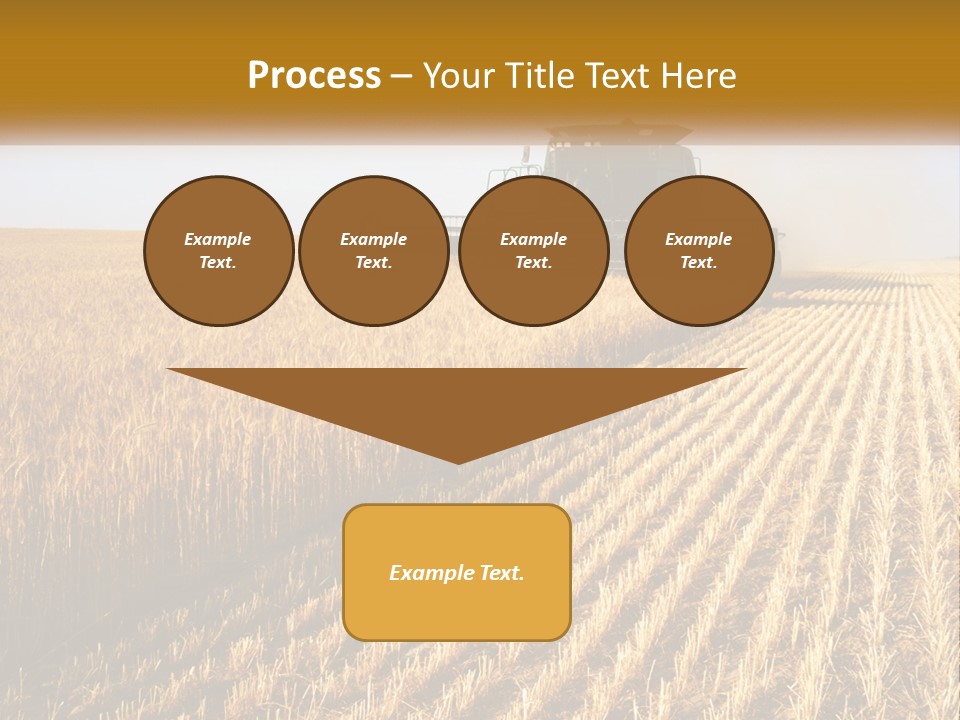 A Farm Field With A Combiner In The Middle Of It PowerPoint Template