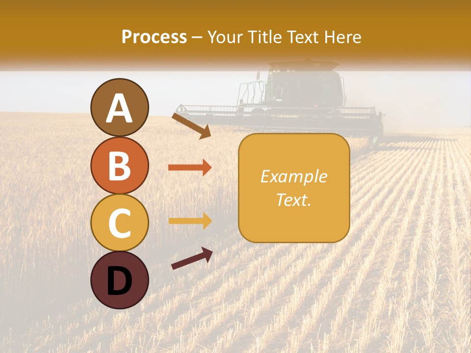 A Farm Field With A Combiner In The Middle Of It PowerPoint Template