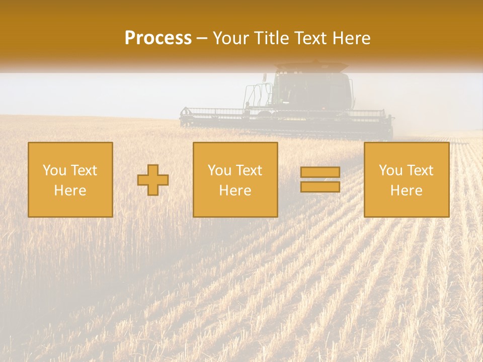 A Farm Field With A Combiner In The Middle Of It PowerPoint Template
