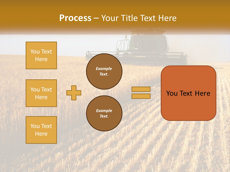 A Farm Field With A Combiner In The Middle Of It PowerPoint Template