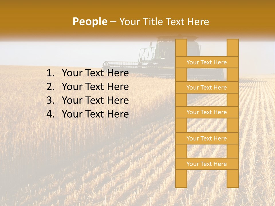A Farm Field With A Combiner In The Middle Of It PowerPoint Template