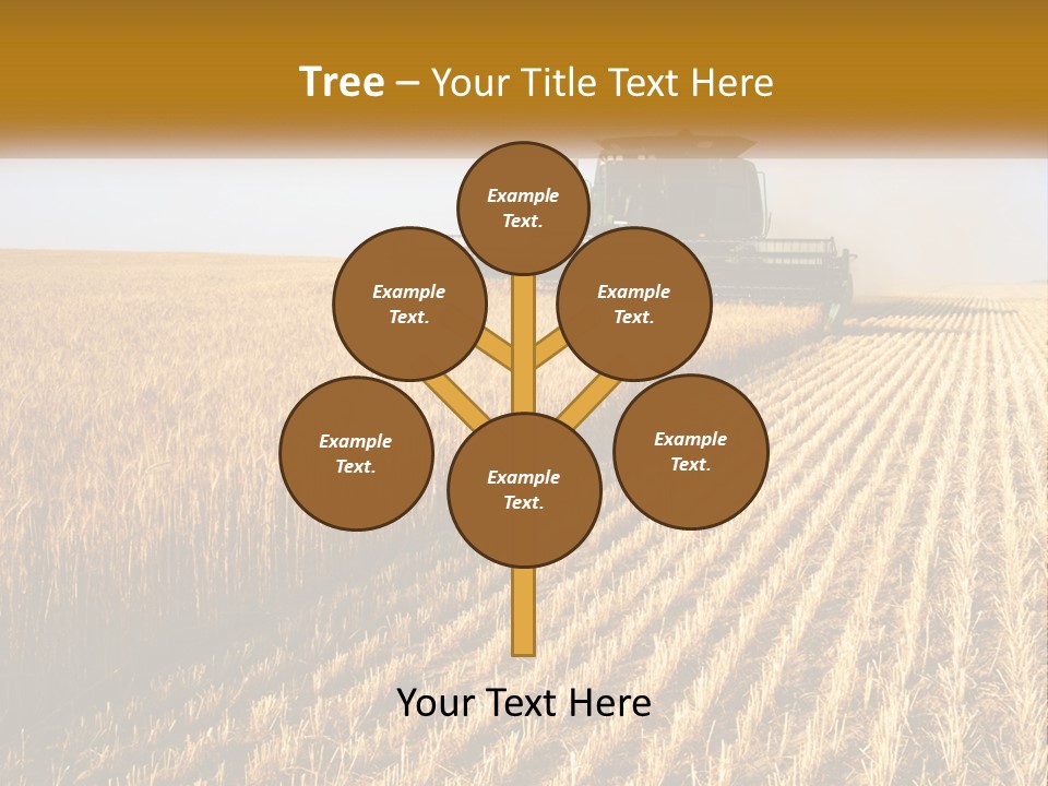 A Farm Field With A Combiner In The Middle Of It PowerPoint Template
