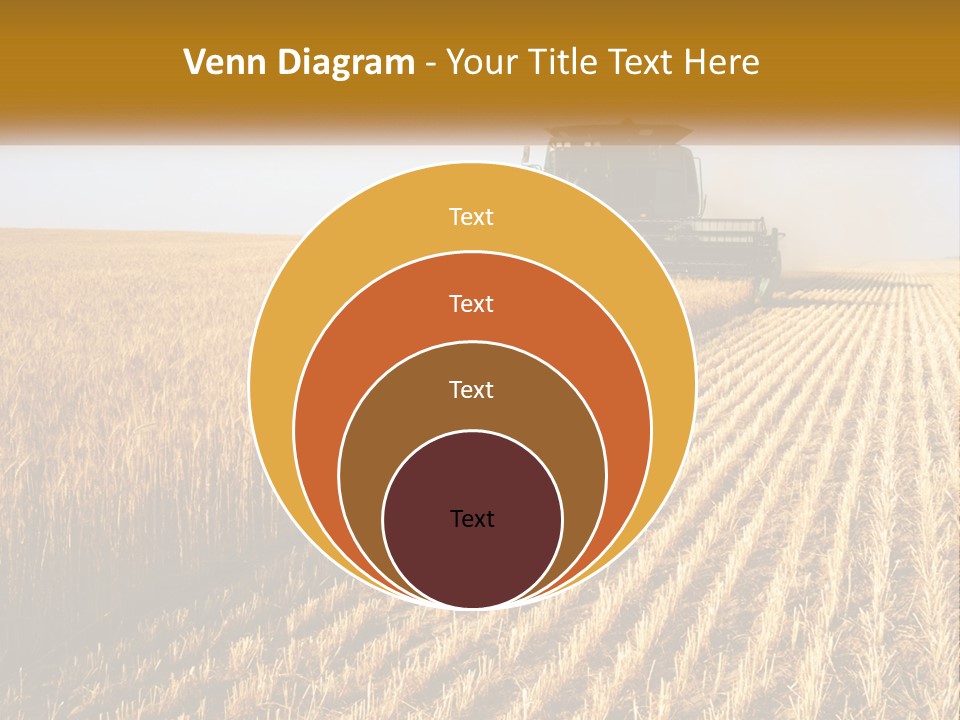 A Farm Field With A Combiner In The Middle Of It PowerPoint Template