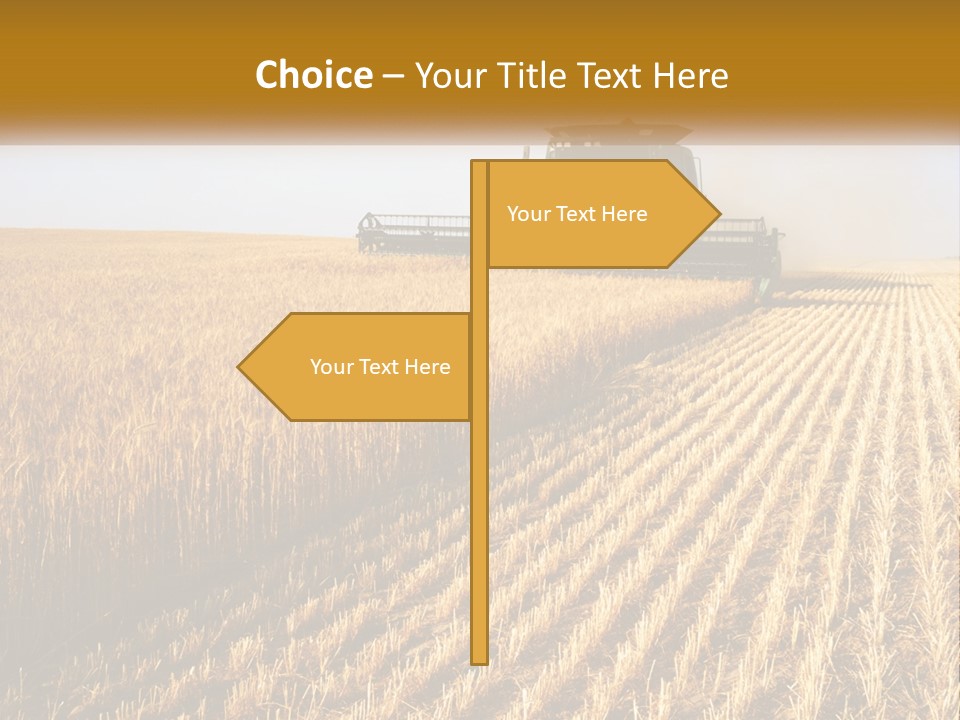 A Farm Field With A Combiner In The Middle Of It PowerPoint Template