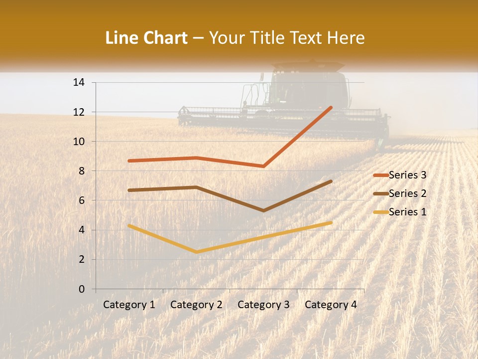 A Farm Field With A Combiner In The Middle Of It PowerPoint Template