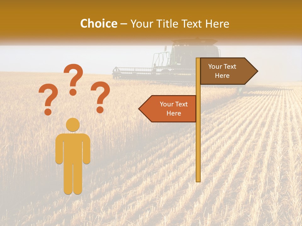 A Farm Field With A Combiner In The Middle Of It PowerPoint Template