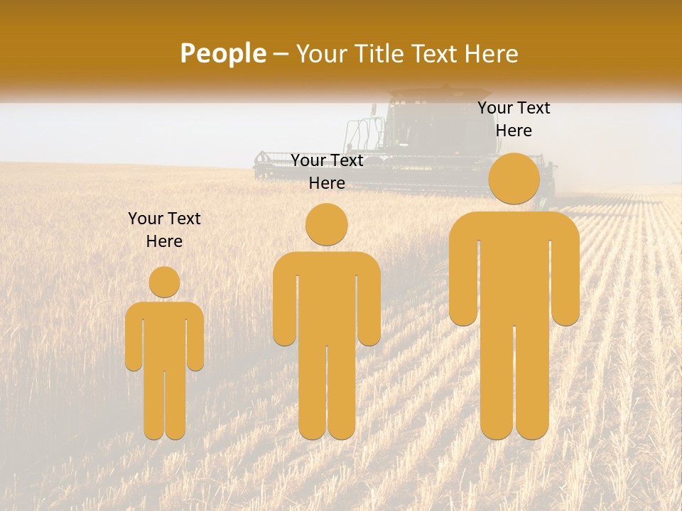 A Farm Field With A Combiner In The Middle Of It PowerPoint Template