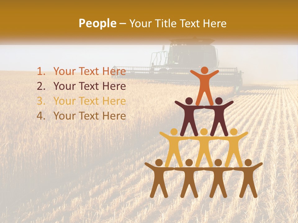 A Farm Field With A Combiner In The Middle Of It PowerPoint Template
