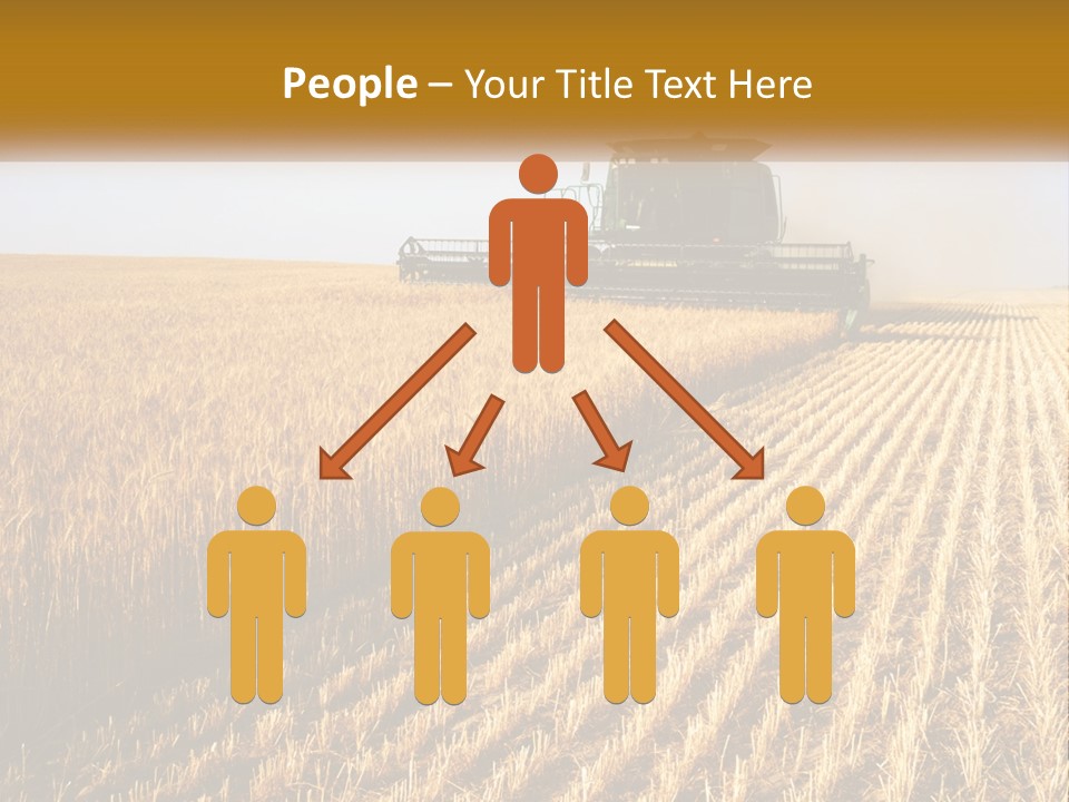 A Farm Field With A Combiner In The Middle Of It PowerPoint Template