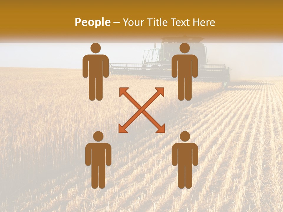 A Farm Field With A Combiner In The Middle Of It PowerPoint Template