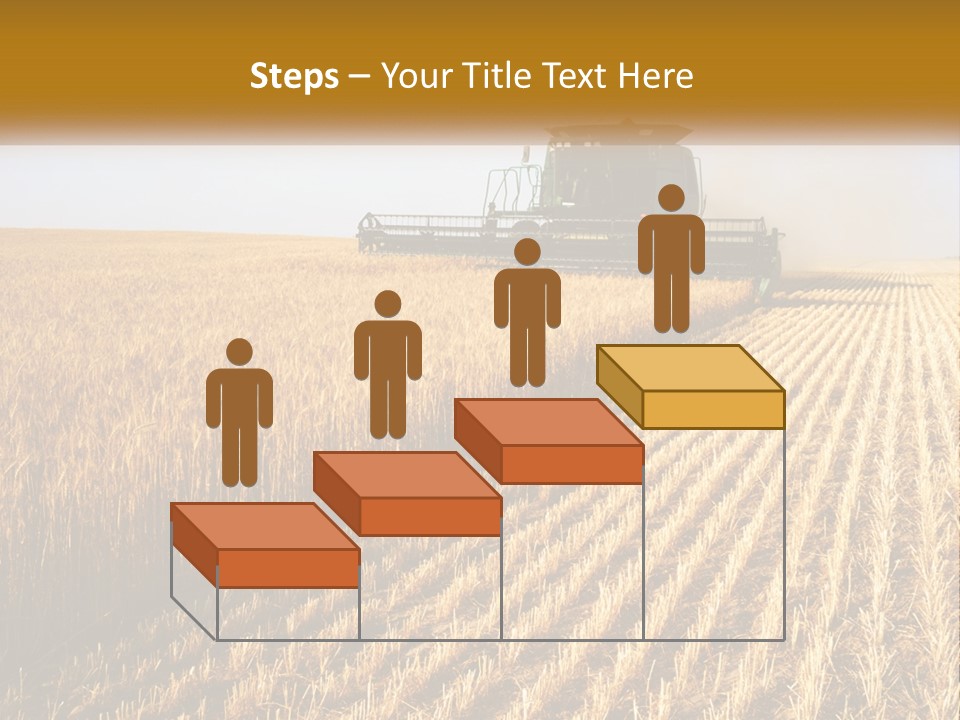 A Farm Field With A Combiner In The Middle Of It PowerPoint Template