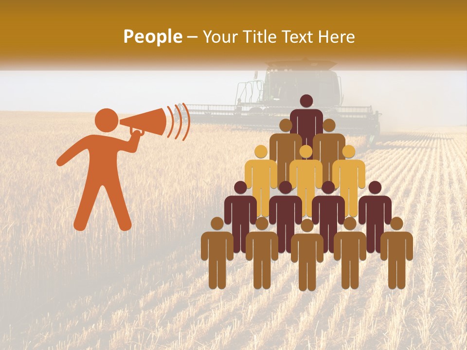 A Farm Field With A Combiner In The Middle Of It PowerPoint Template