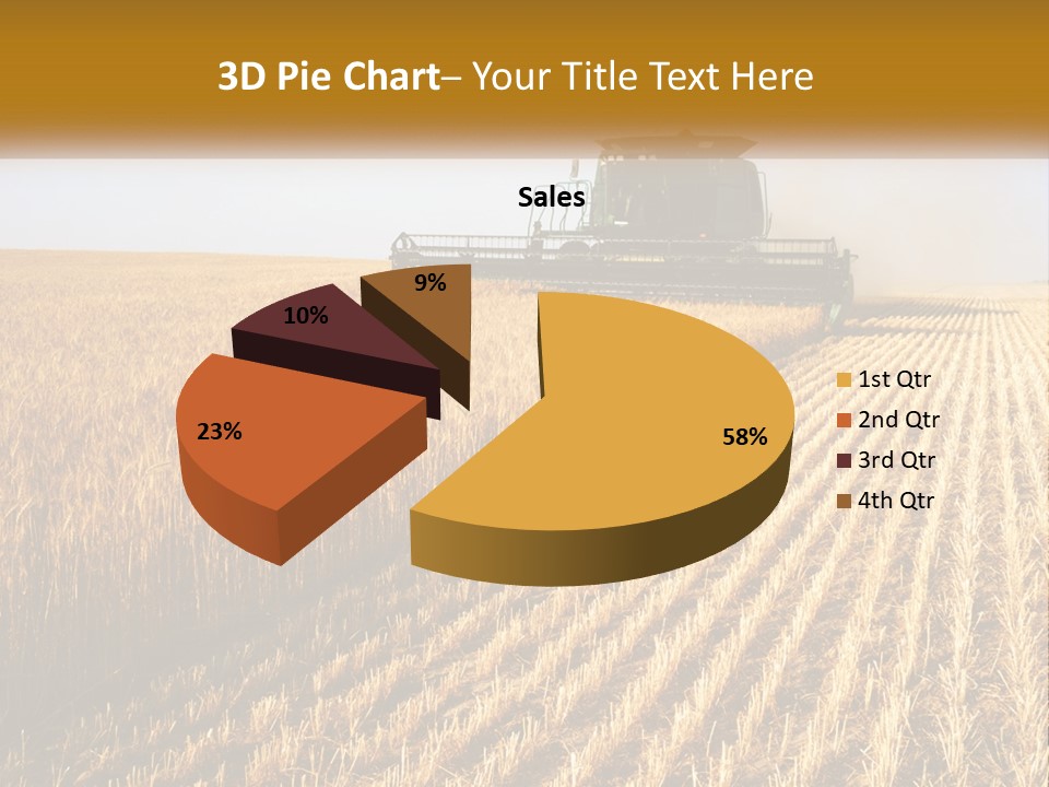 A Farm Field With A Combiner In The Middle Of It PowerPoint Template