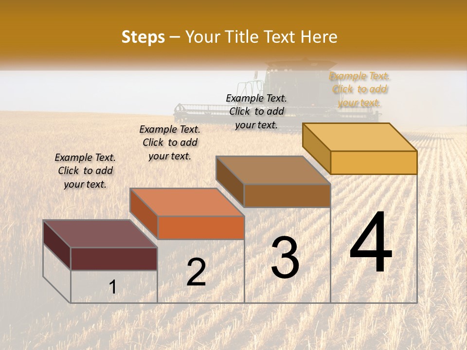 A Farm Field With A Combiner In The Middle Of It PowerPoint Template