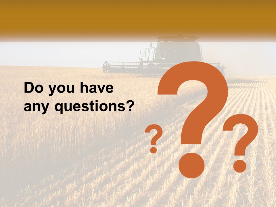A Farm Field With A Combiner In The Middle Of It PowerPoint Template