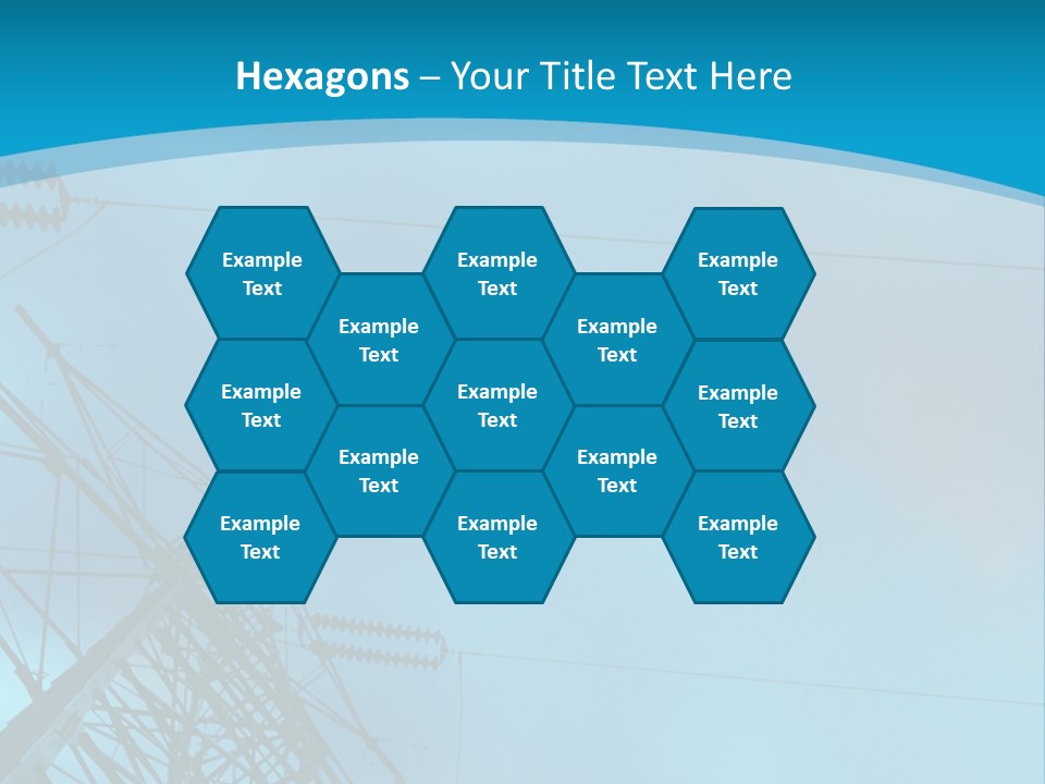 A Power Line With The Moon In The Background PowerPoint Template