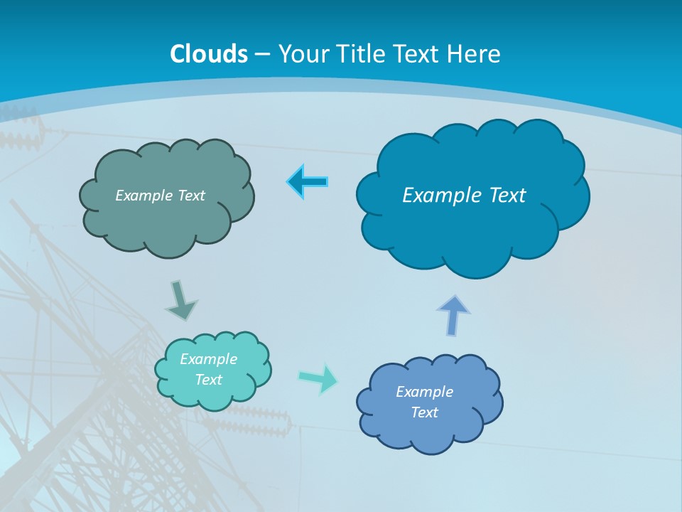 A Power Line With The Moon In The Background PowerPoint Template