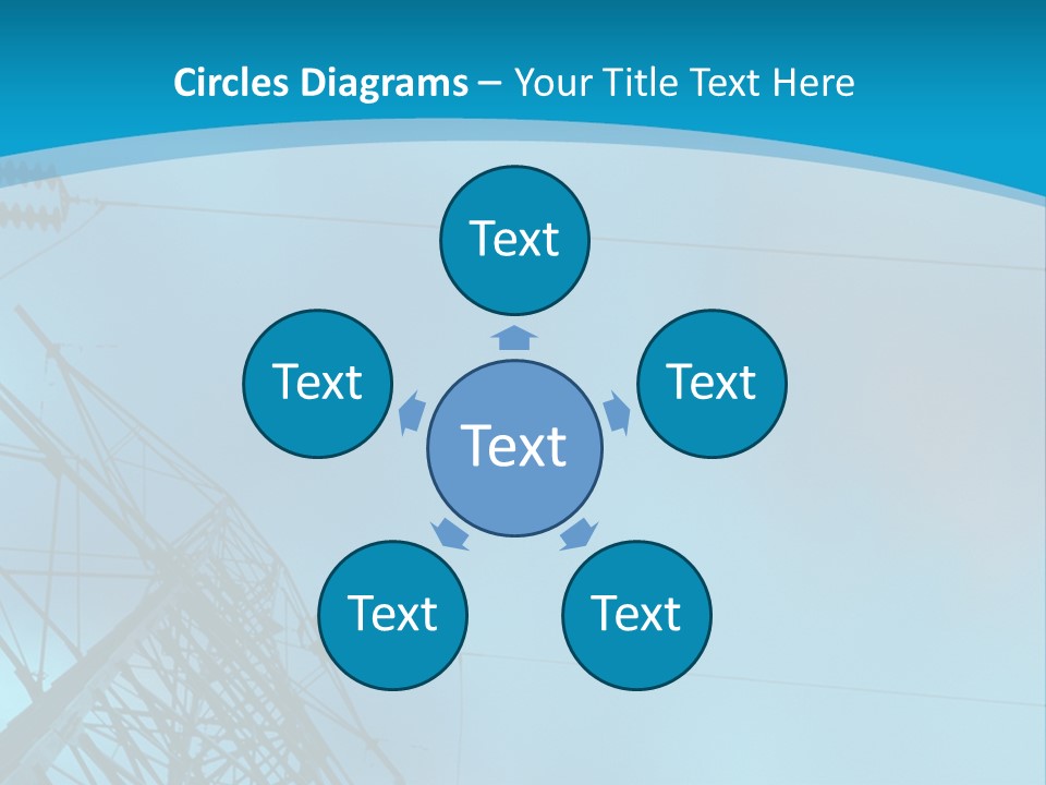 A Power Line With The Moon In The Background PowerPoint Template