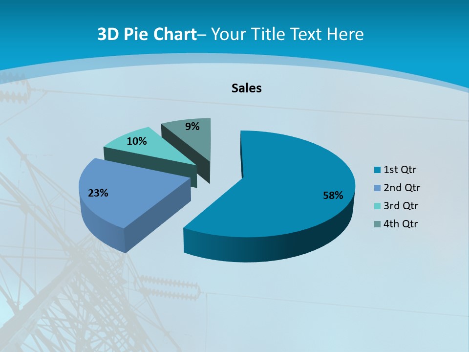 A Power Line With The Moon In The Background PowerPoint Template