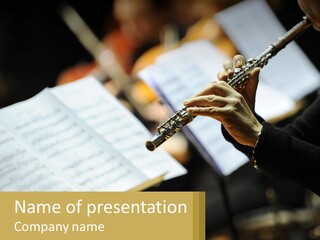A Person Holding A Flute In Their Hands PowerPoint Template