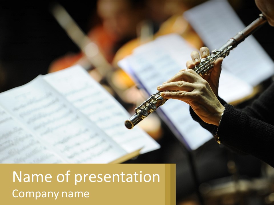 A Person Holding A Flute In Their Hands PowerPoint Template