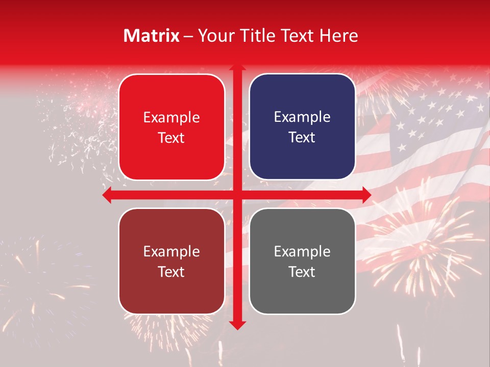 An American Flag With Fireworks In The Background PowerPoint Template