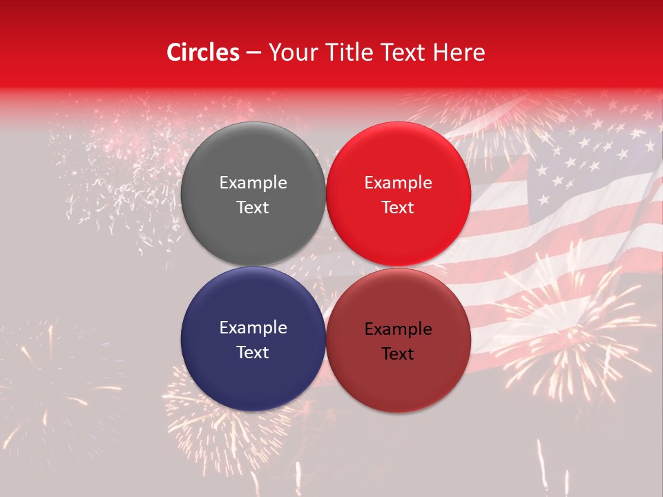 An American Flag With Fireworks In The Background PowerPoint Template