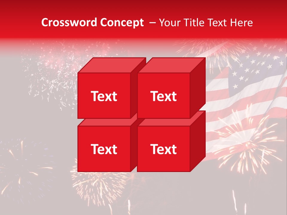 An American Flag With Fireworks In The Background PowerPoint Template