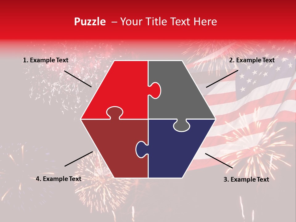 An American Flag With Fireworks In The Background PowerPoint Template