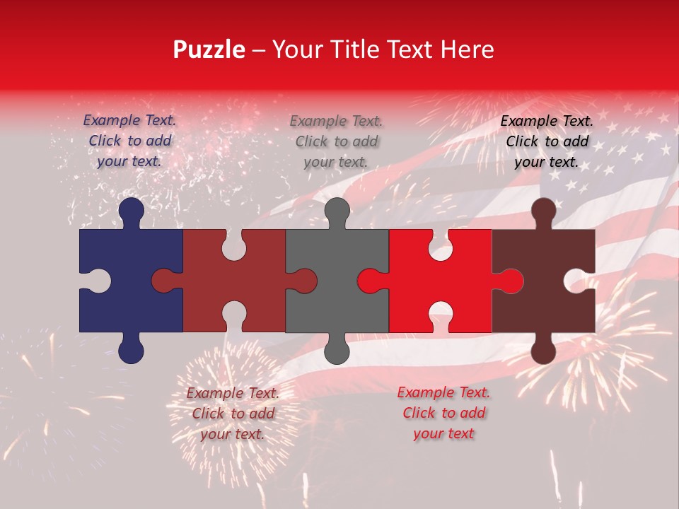 An American Flag With Fireworks In The Background PowerPoint Template